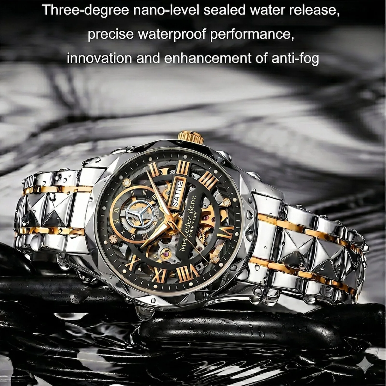 Mercedes-Benz Elegant Fashion Design Custom Name Stainless Steel Watch 8 Mercedes-Benz Elegant Fashion Design Custom Name Stainless Steel Watch