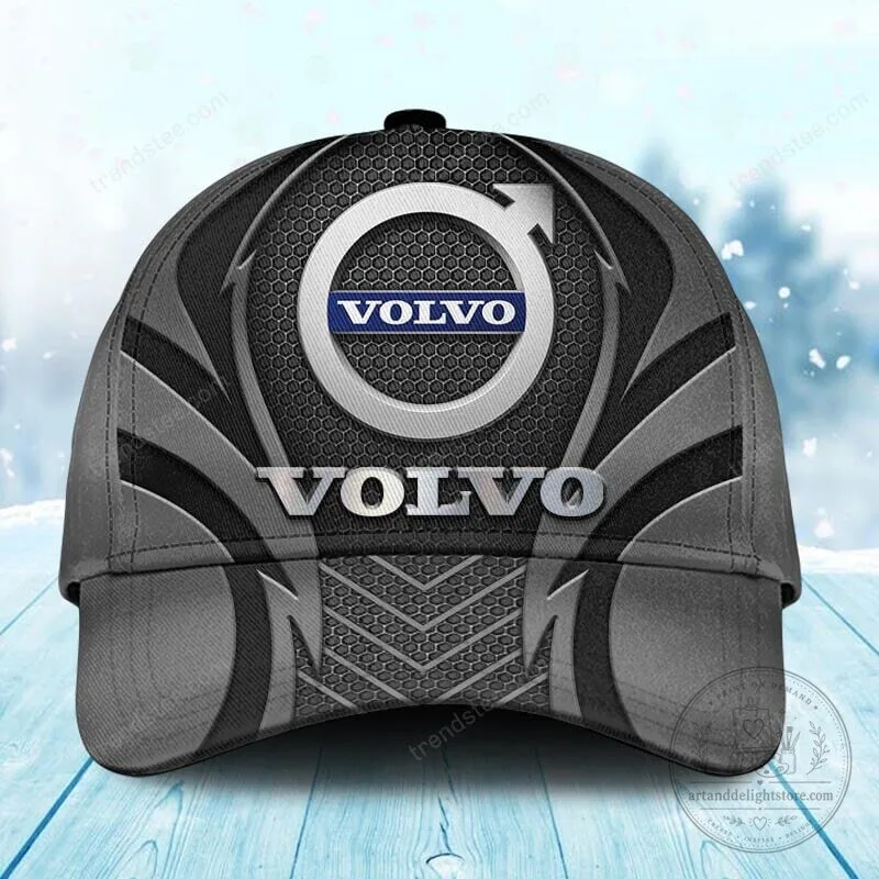 Volvo Car Brand Logo Gray and Black Design Classic Cap Hat