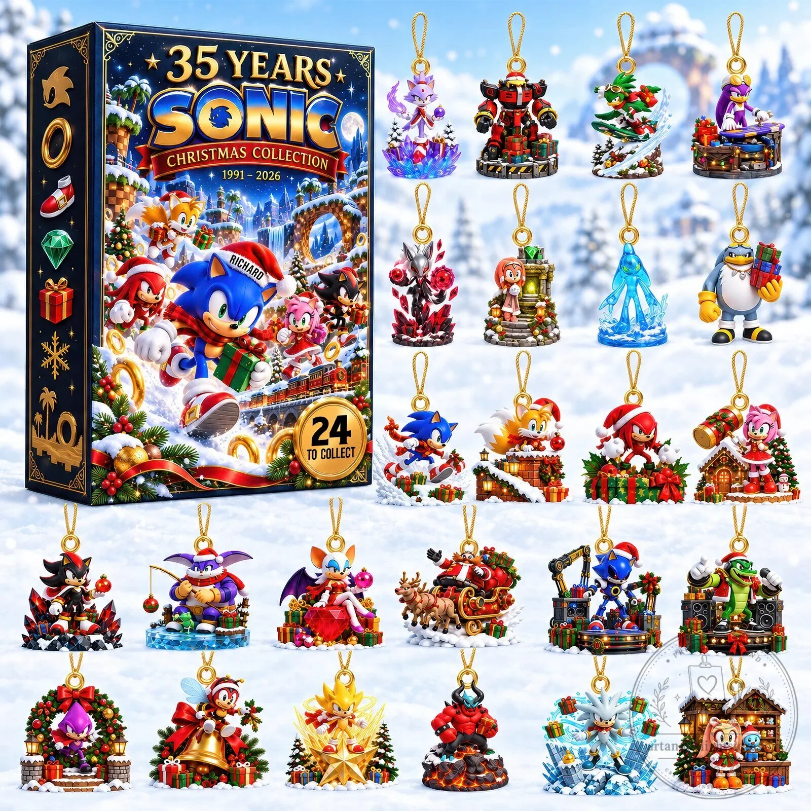 Sonic the Hedgehog 35th Anniversary Christmas Collection Advent Calendar Blind Box 2D 6 Sonic the Hedgehog 35th Anniversary Christmas Collection Advent Calendar Blind Box