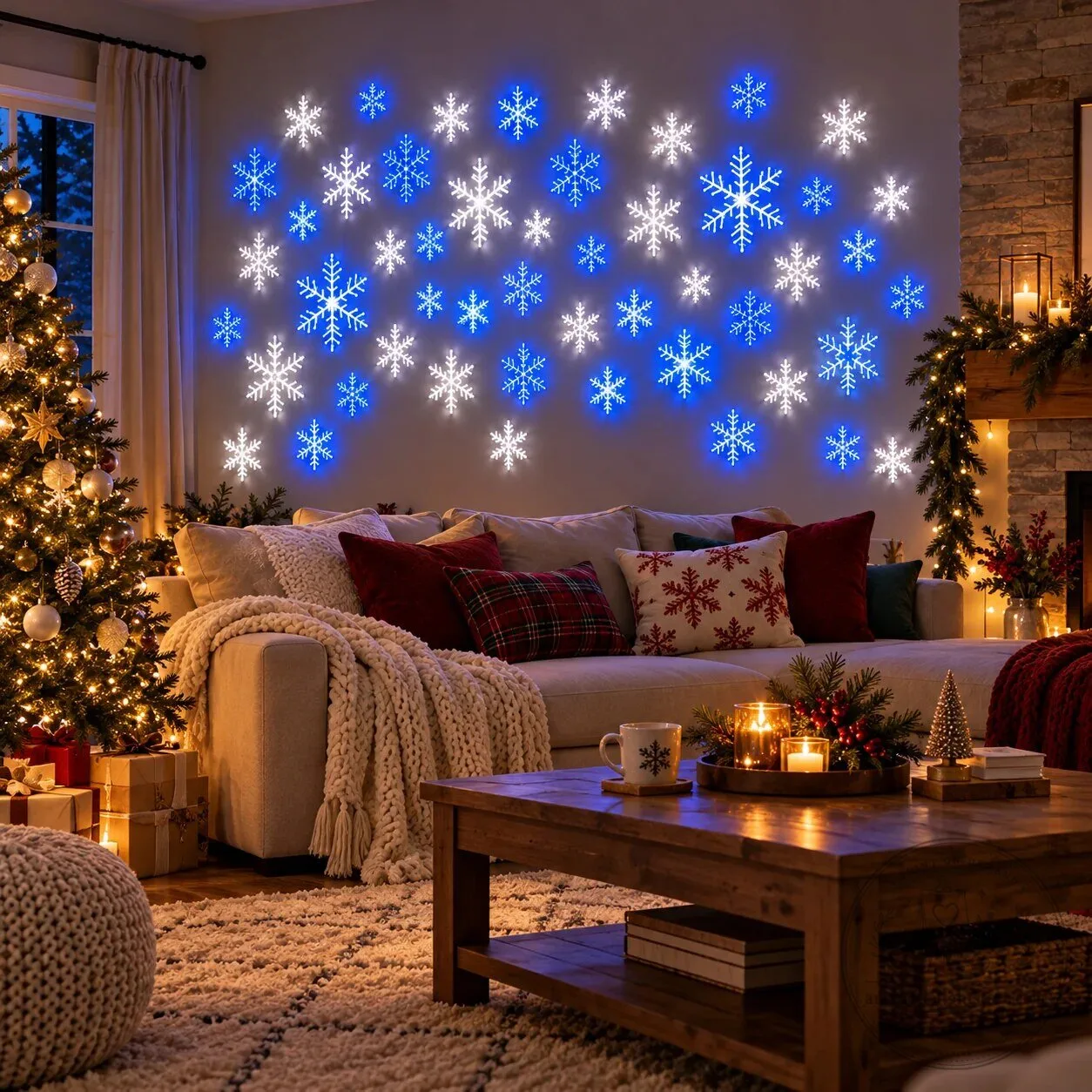 Christmas Snowflake LED Projector Lights for Indoor or Outdoor Holiday Decoration