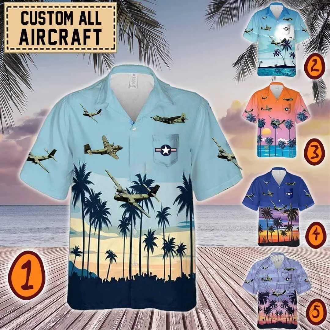 DHC-4 Caribou Military Aircraft Hawaiian Shirt for Men