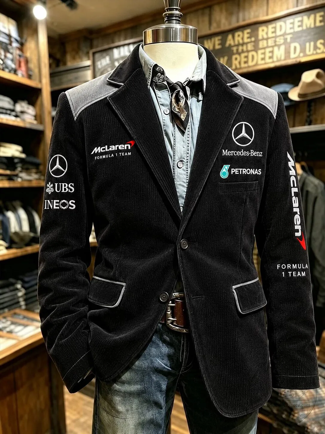 McLaren Mercedes-Benz Formula 1 Team Racing Corduroy Jacket