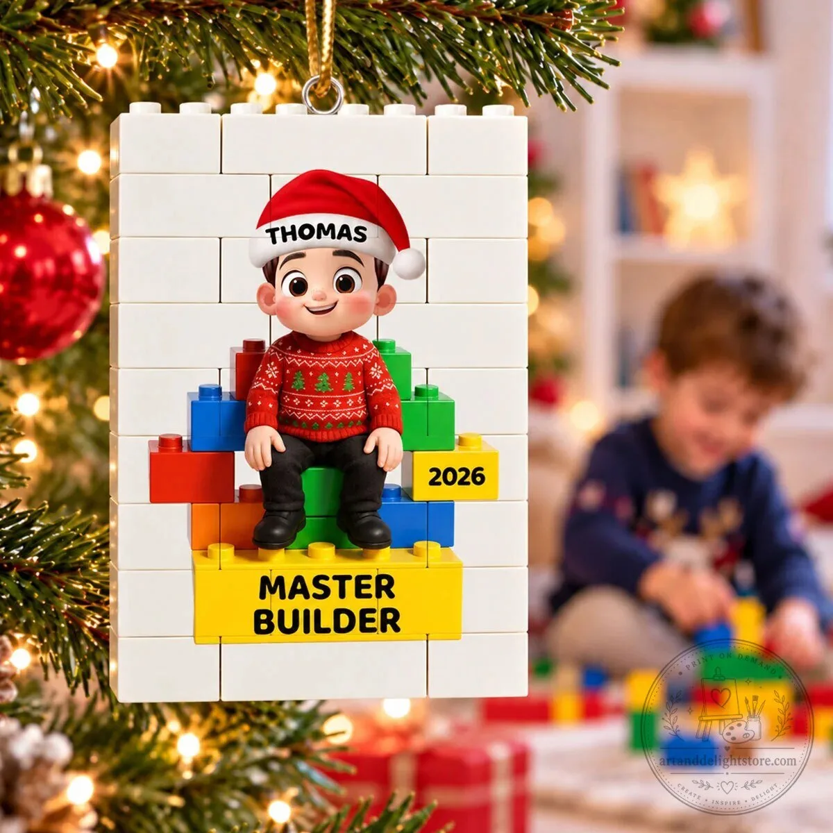 Personalized Master Builder Christmas Ornament for Kids, Son, Daughter, Grandson, Granddaughter 17 Personalized Master Builder Christmas Ornament for Kids, Son, Daughter, Grandson, Granddaughter