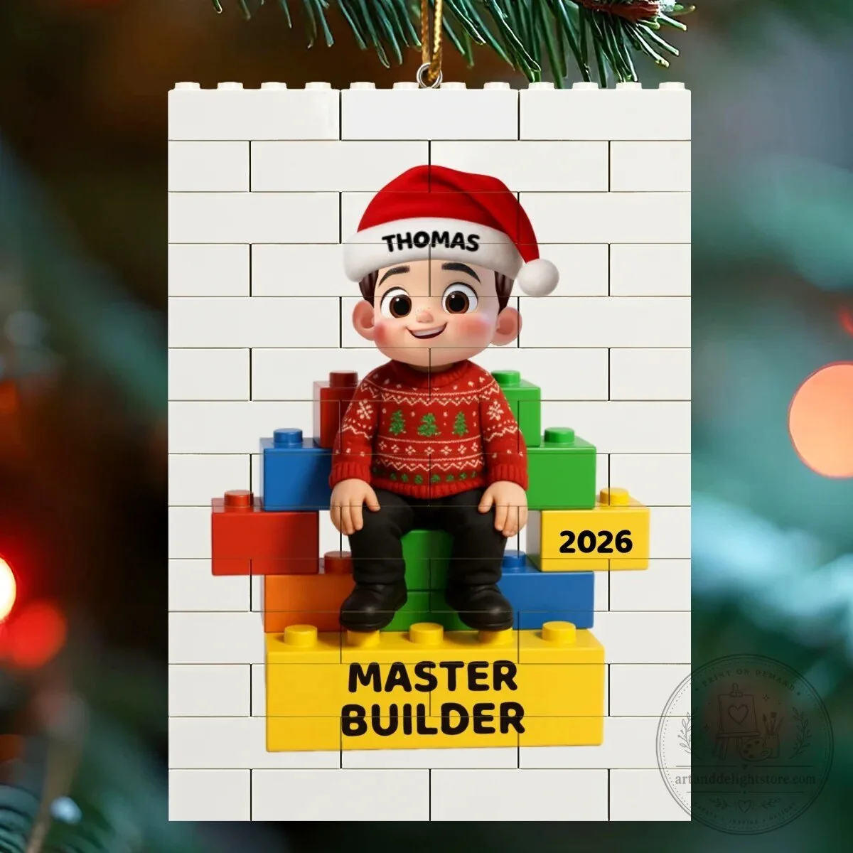 Personalized Master Builder Christmas Ornament for Kids, Son, Daughter, Grandson, Granddaughter 21 Personalized Master Builder Christmas Ornament for Kids, Son, Daughter, Grandson, Granddaughter