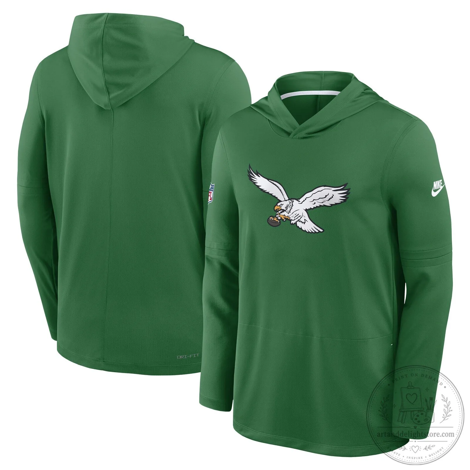 Philadelphia Eagles Nike Alternate Pack Dri-Fit Lightweight Green Hoodie