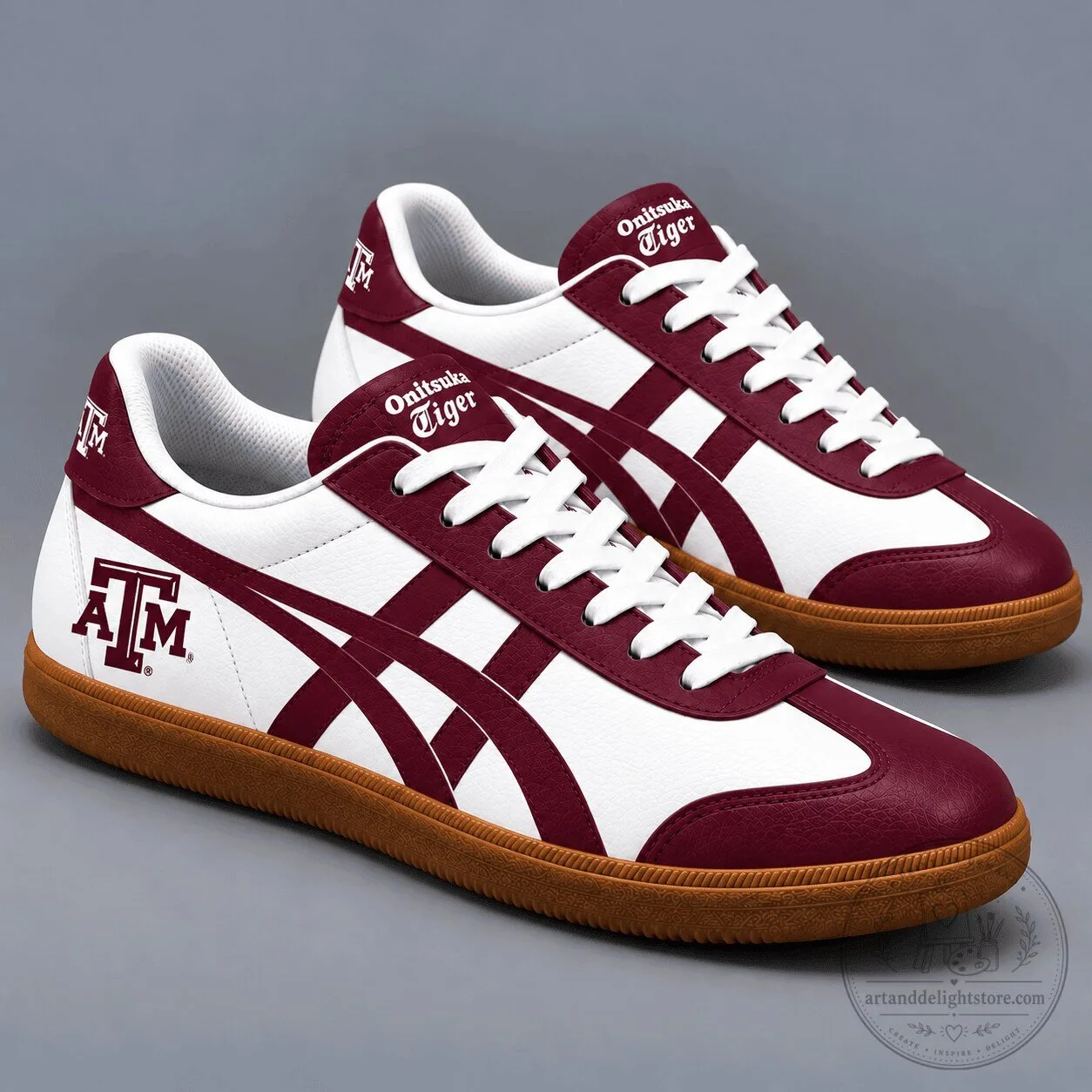 Texas A&M Aggies NCAA Team Pride Onitsuka Tiger Shoes for Men and Women