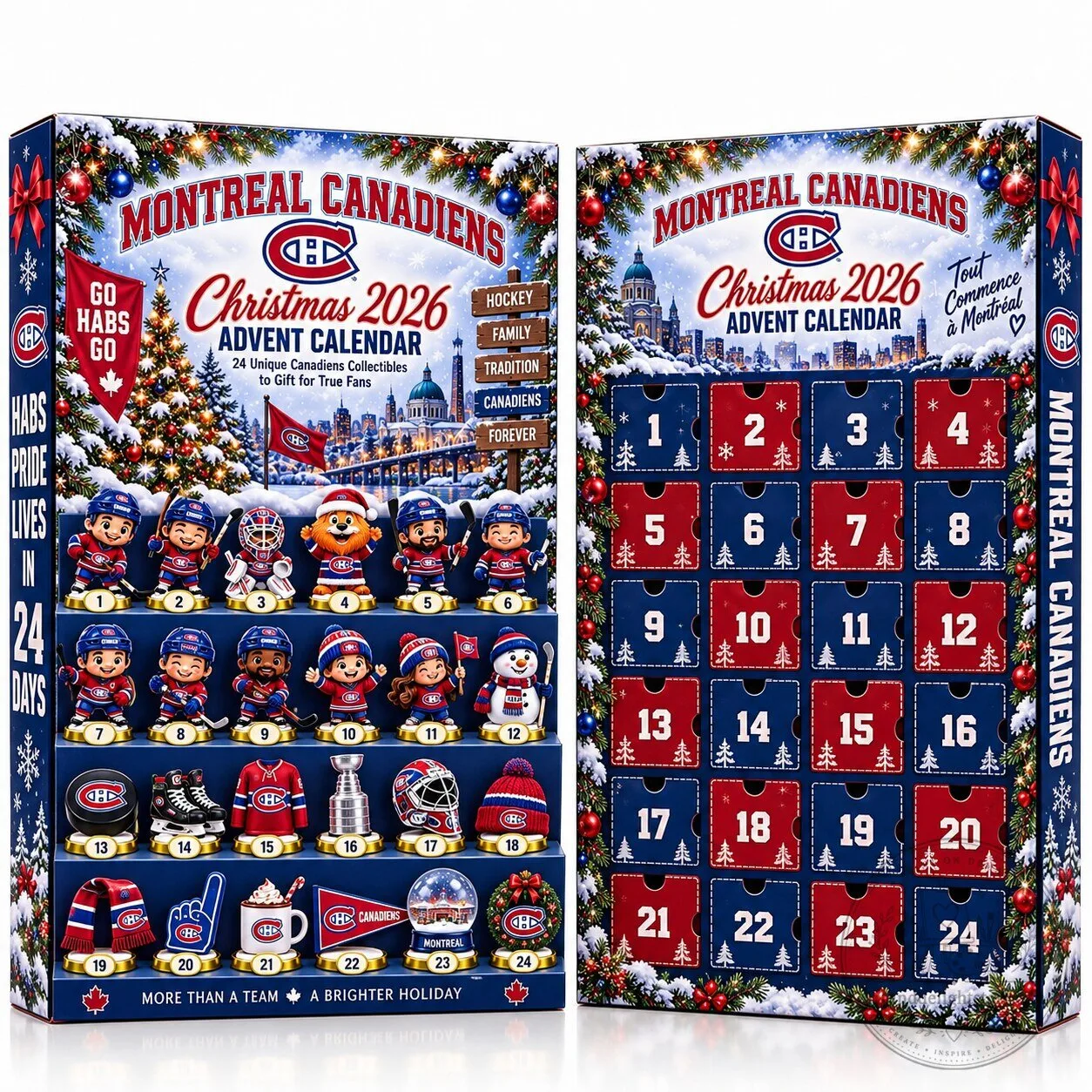 Montreal Canadiens Christmas 2026 Advent Calendar Box for Hockey Fans