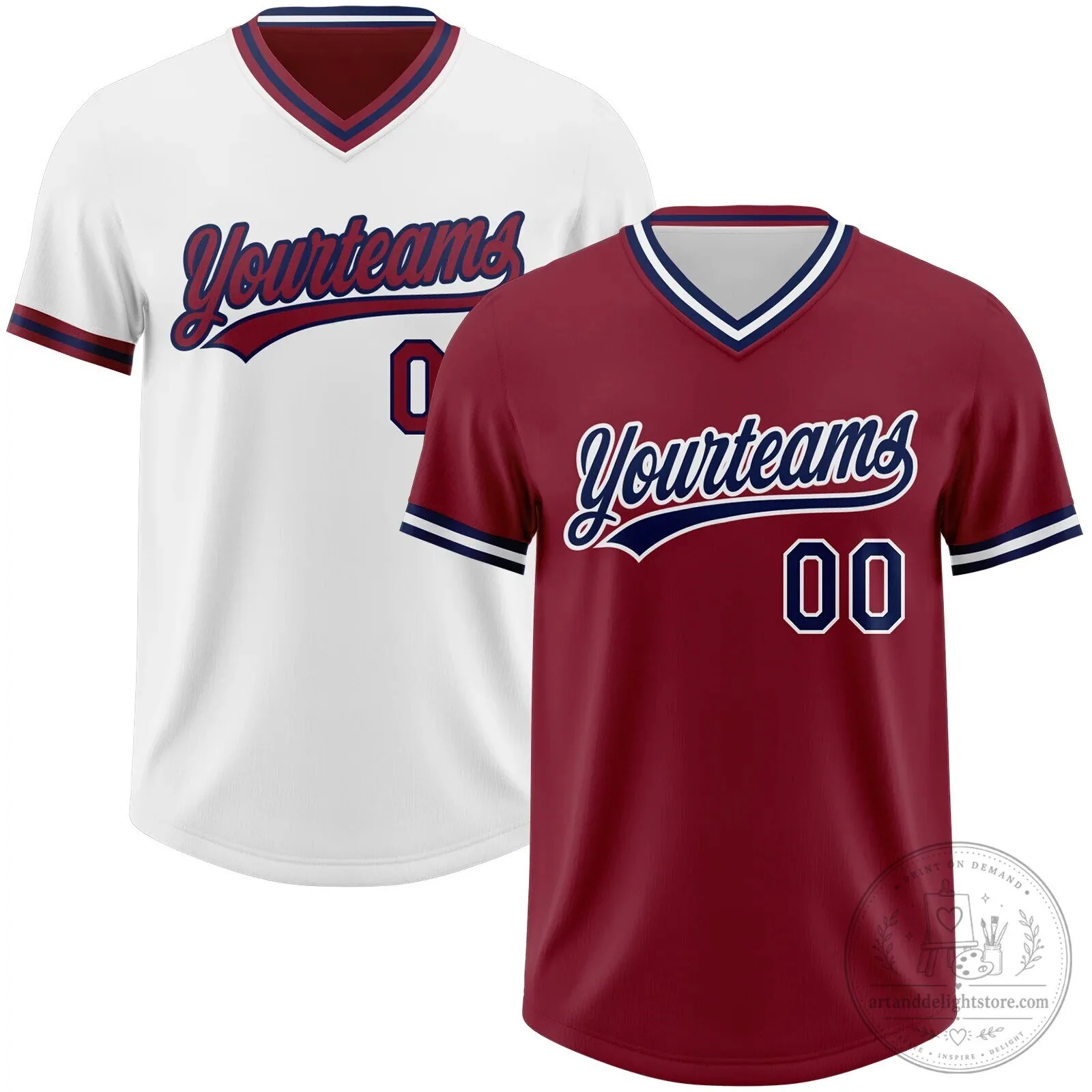 Personalized Baseball Jersey Shirt - Reversible Design with Your Team Name and Number