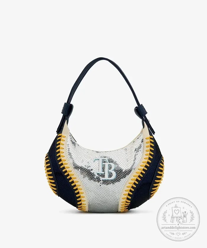 Tampa Bay Rays Sequin Stitch Hobo Bag Curveball Design