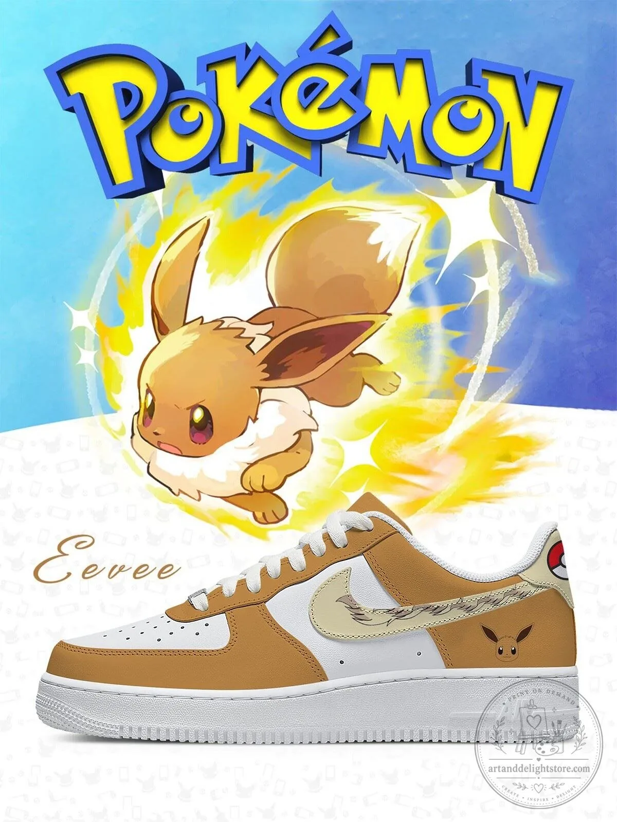 Pokemon Eevee Custom Anime Character Themed Sneakers
