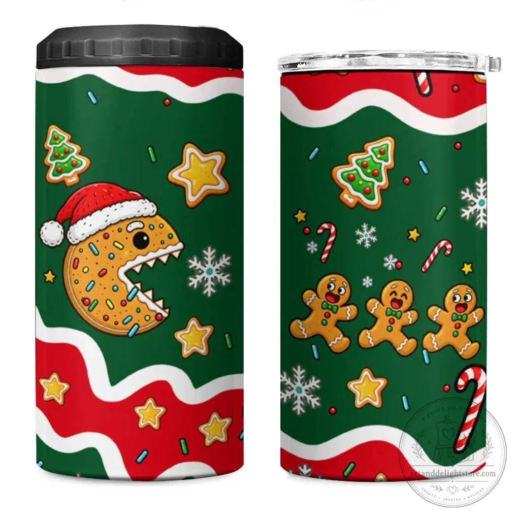 Christmas Gingerbread Cookies Candy Cane Holiday Can Cooler Tumbler 7 Christmas Gingerbread Cookies Candy Cane Holiday Can Cooler Tumbler