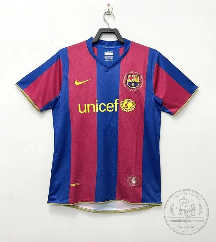 FC Barcelona 2007-2008 Home Retro Football Jersey