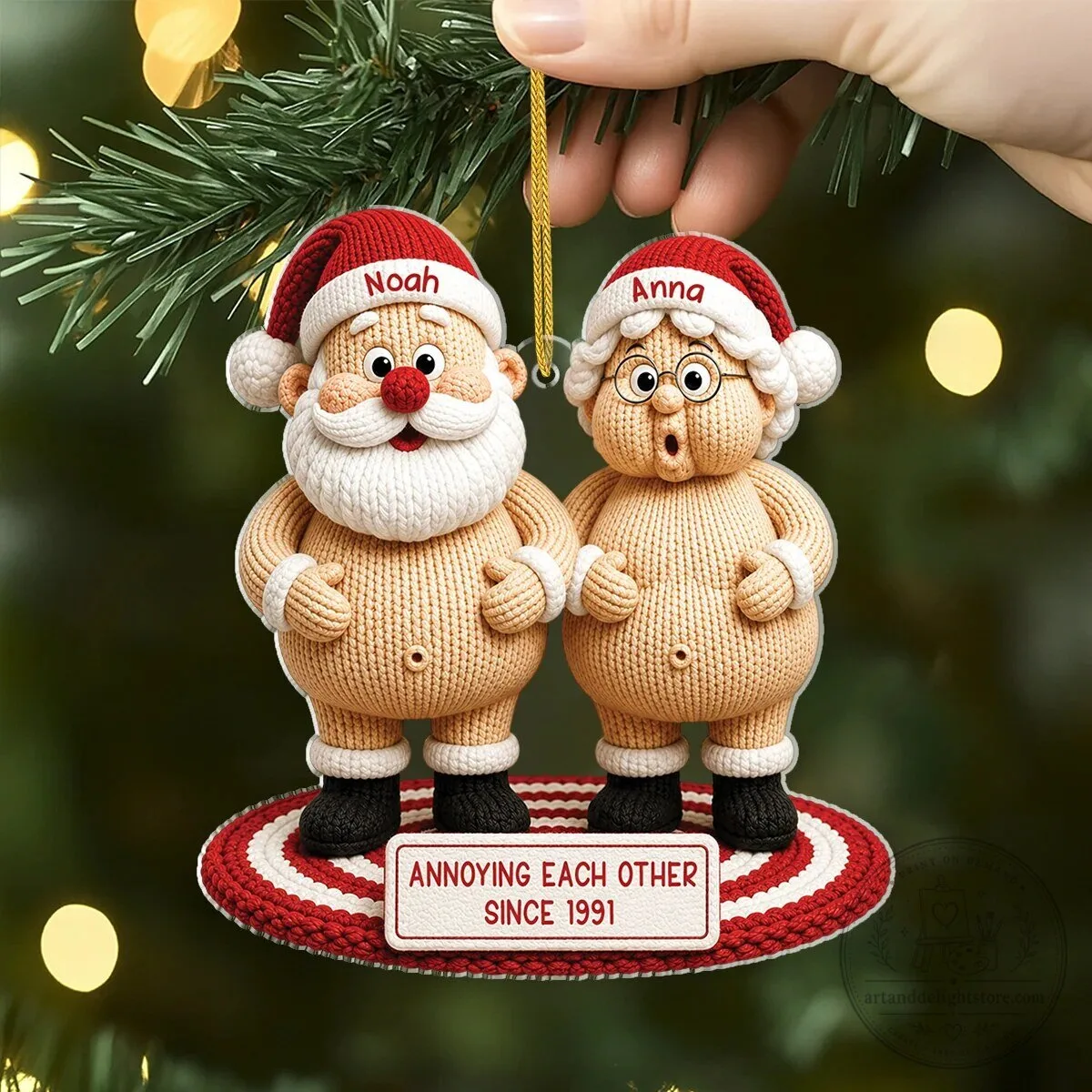 Personalized Santa Couple Growing Old Together Since 1989 Christmas Ornament 5 Personalized Santa Couple Growing Old Together Since 1989 Christmas Ornament