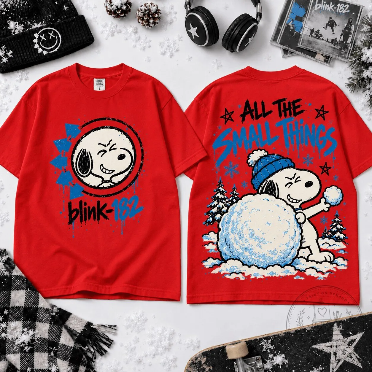 Blink-182 Snoopy All The Small Things Christmas T-Shirt