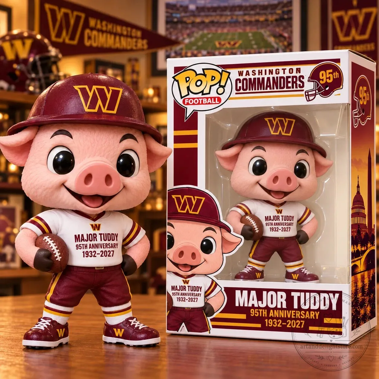 Washington Commanders Major Tuddy 95th Anniversary Football Figurine