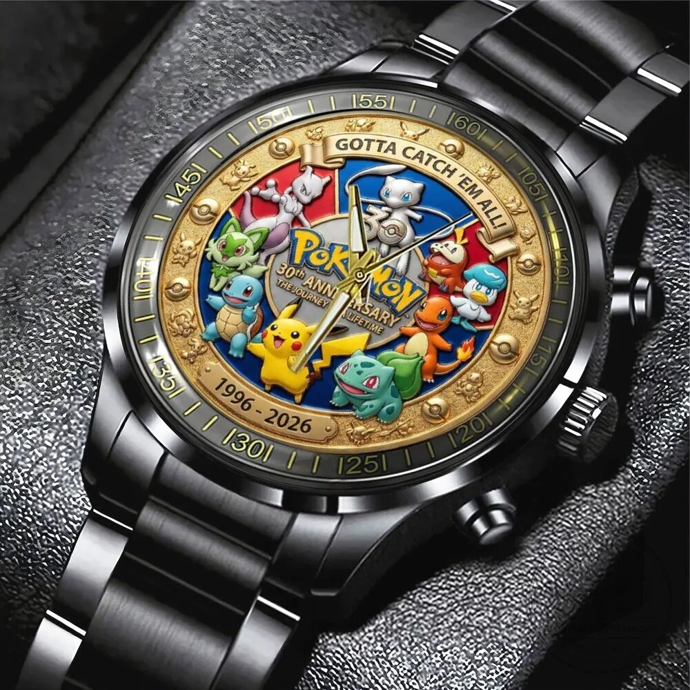 Pokemon Gotta Catch Em All 30th Anniversary Stainless Steel Watch